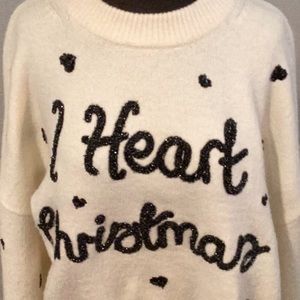 Holiday sweater with I love Christmas